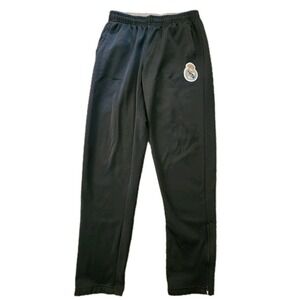 Real Madrid CF Soccer Track‎ Pants L Black Zip Ankle Futbol Football Joggers